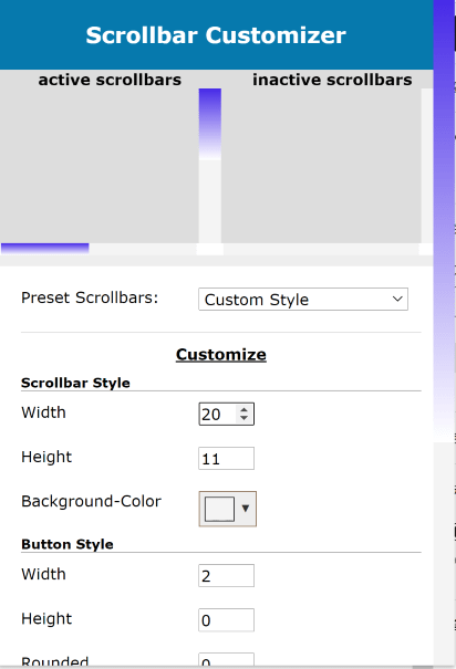 Scrollbar Customizer